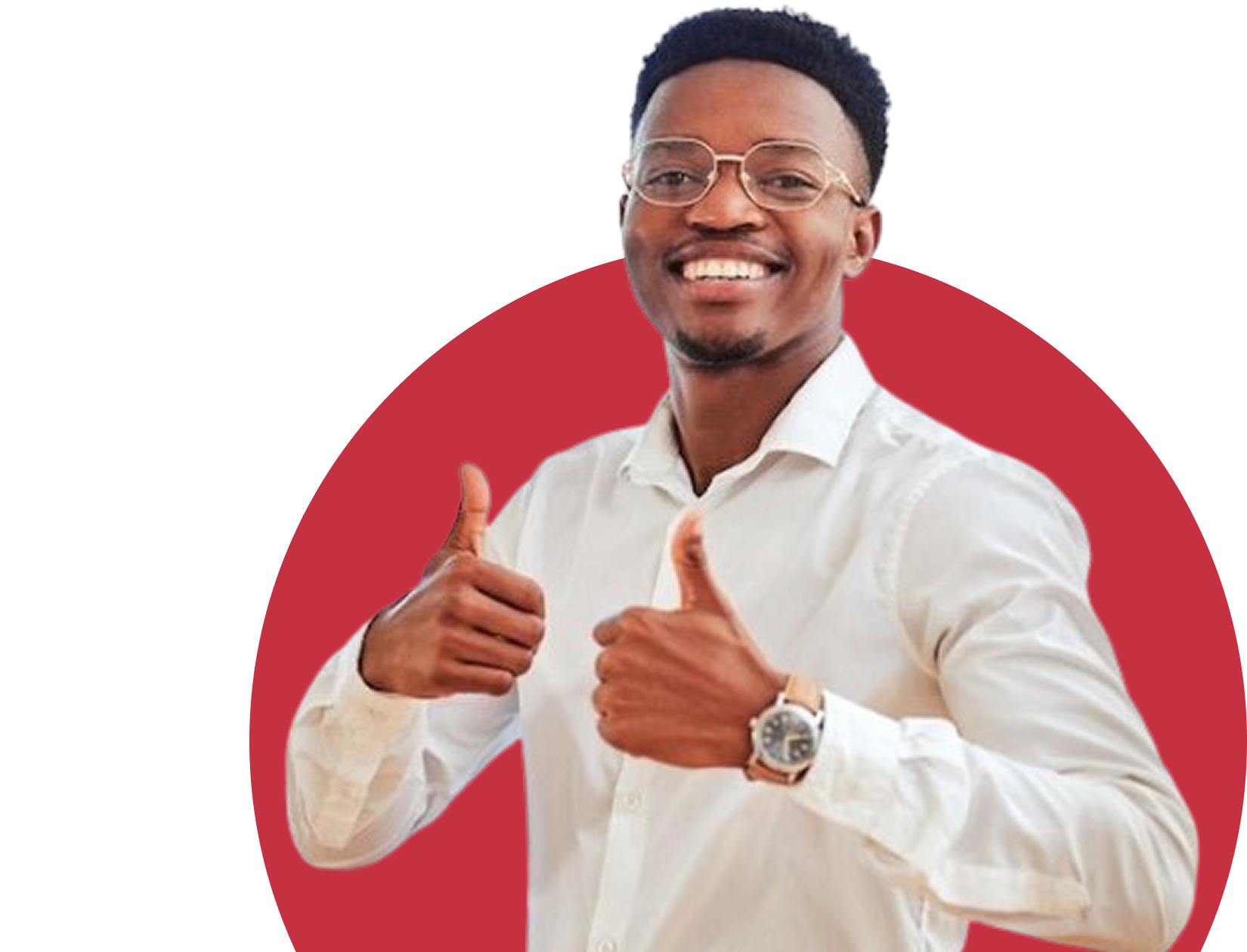 Businessman g iving thumbs up